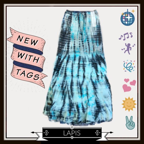 Tye-dye Lapis Maxi Skirt - Picture 1 of 5